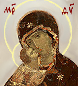 Икона Владимирская Богоматери (фрагмент, коллаж). http://tretyakovgallery.ru