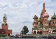 Покровский Собор (Василия Блаженного) и Спасская башня Московского кремля
